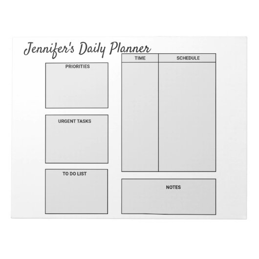 einfache, benutzerdefinierte Planerziele Notizblock (Vorderseite)