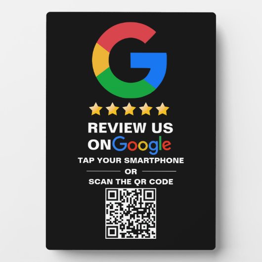 Einfache benutzerdefinierte QR-Code Google Review  Fotoplatte (Vorderseite)