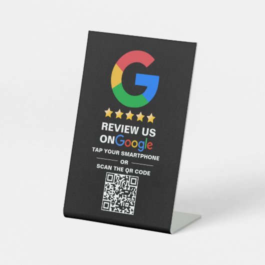 Einfache benutzerdefinierte QR-Code Google Review Sockelschild (Vorderseite)