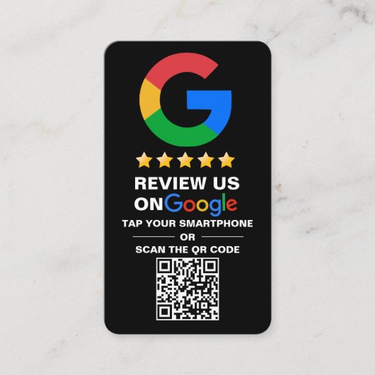Einfache benutzerdefinierte QR-Code Google Review Visitenkarte (Vorderseite)
