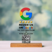 Einfache benutzerdefinierte QR-Code Google-Überprü Acrylschild (Neutral)