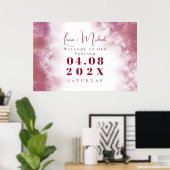 Einfache benutzerdefinierte Rose Gold-Marmor Wasse Poster (Heimbüro)