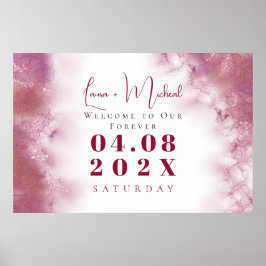 Einfache benutzerdefinierte Rose Gold-Marmor Wasse Poster