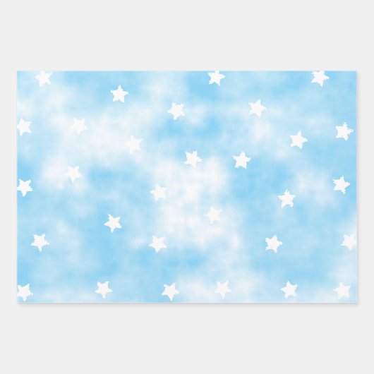 Einfache benutzerdefinierte Sterne Himmelfarbe Geschenkpapier Set (Vorderseite)