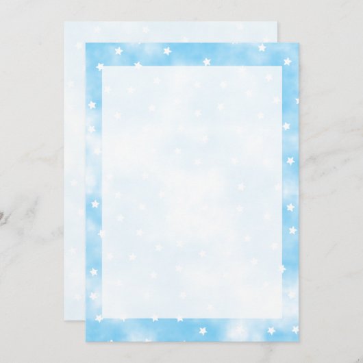 Einfache benutzerdefinierte Sterne Himmelfarbe Gre Einladung (Vorne/Hinten)
