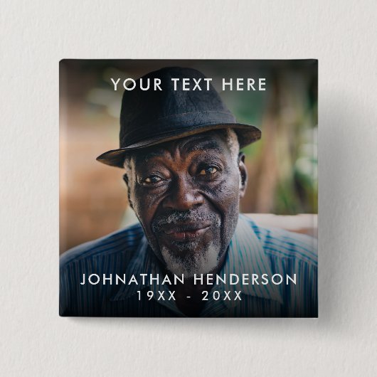 Einfache, benutzerdefinierte Textbeerdigung/Gedenk Button (Vorderseite)