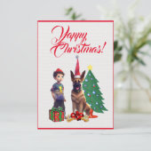 Einfache benutzerdefinierte Weihnachtskarte mit Mä Dankeskarte (Stehend Vorderseite)
