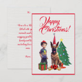 Einfache benutzerdefinierte Weihnachtskarte mit Mä Dankeskarte (Vorne/Hinten)