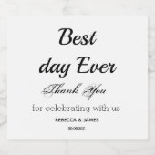 Einfache, benutzerfreundliche Best Day-Engagement- Schaumweinetikett (Einzelnes Label)