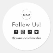 Einfache, benutzerspezifische Firmenlogos Social M Runder Aufkleber (Vorderseite)