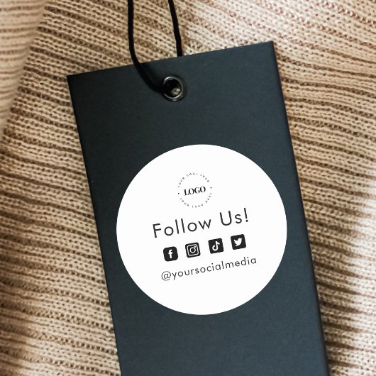 Einfache, benutzerspezifische Firmenlogos Social M Runder Aufkleber