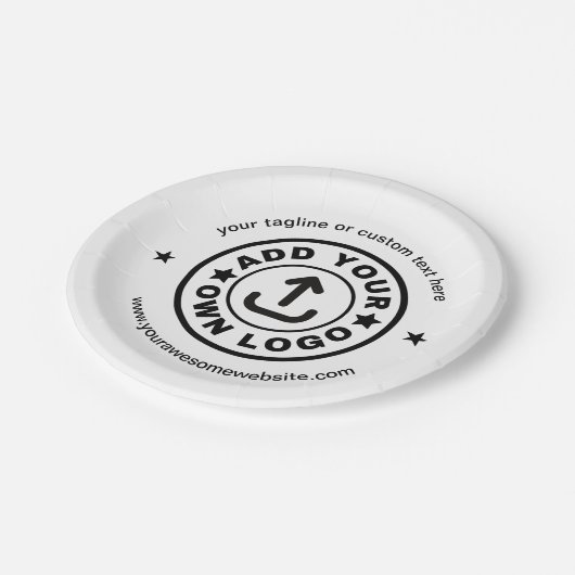 Einfache, benutzerspezifische Logo-Geschäftsvorträ Pappteller (Schrägansicht)