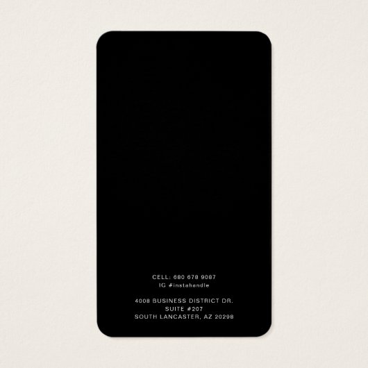 Einfache, benutzerspezifische Visitenkarten-Speich (Rückseite)