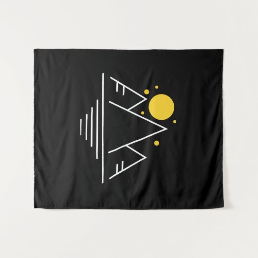 Einfache Berge mit Sonne Wandteppich (Vorderseite (Horizontal))