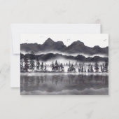 Einfache Berge Rustikale Waldlandschaft Hochzeit RSVP Karte (Rückseite)