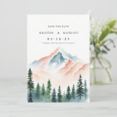 Einfache Berge Save The Date (Stehend Vorderseite)