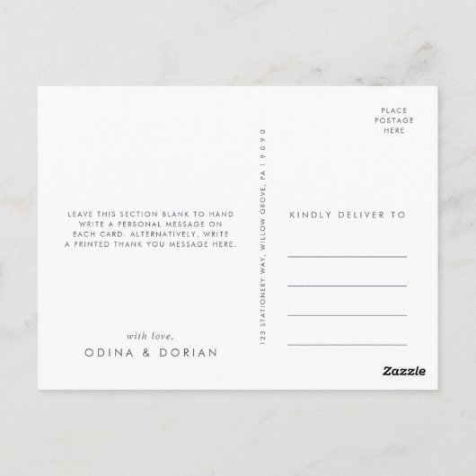 Einfache Berge Vielen Dank Postkarte (Rückseite)