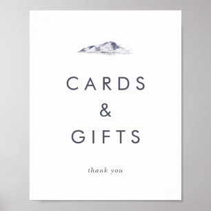 Einfache Bergkarten und Geschenke Zeichen Poster