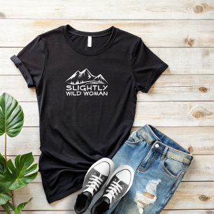 Einfache Bergkunst Wandern Schwarz Weiß T-Shirt