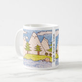 Einfache Berglandschaft Kaffeetasse (Vorderseite Links)
