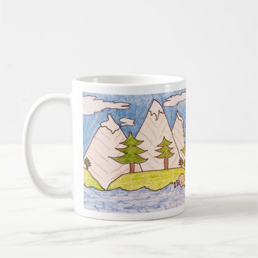 Einfache Berglandschaft Kaffeetasse (Links)