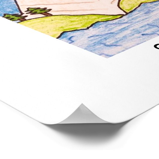 Einfache Berglandschaft Poster (Ecke)