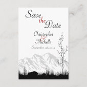 Einfache Bergszene Schwarz, Weiß und Rot Save The Date (Vorderseite)