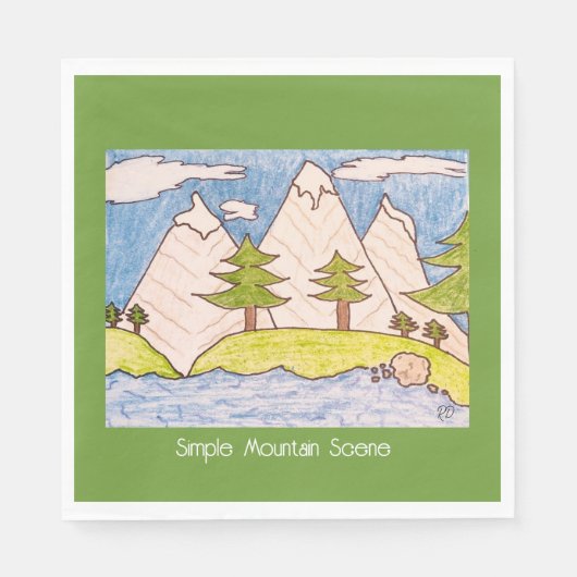 Einfache Bergszene  Serviette (Vorderseite)