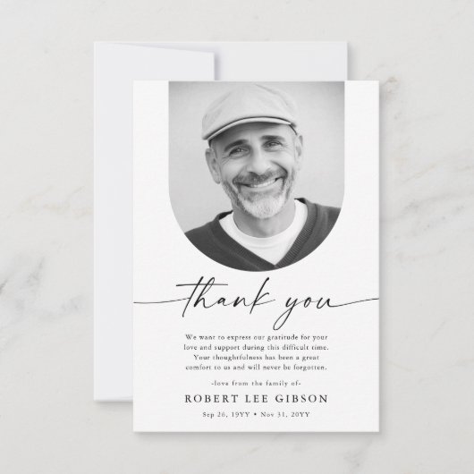 Einfache Bergung nach Beerdigung Beileid Dankeskarte (Vorderseite)