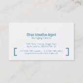 Einfache beruflich-blaue Visitenkarten Visitenkarte (Rückseite)