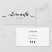 Einfache Beruflich-Grau-Handschrift Visitenkarte (Vorne/Hinten)