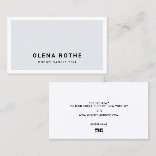 Einfache Beruflich-graue Weiße Boder Telefonnummerkarte (Vorne/Hinten)