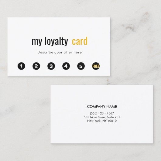 Einfache Berufliche 6-polige Kundenkarte Treuekarte (Vorne/Hinten)