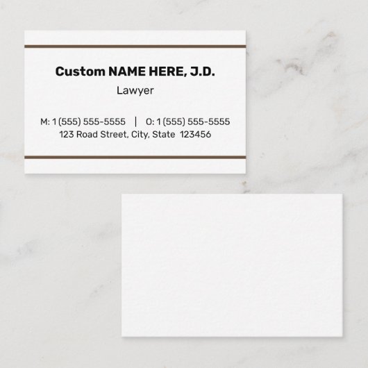 Einfache, Berufliche Anwaltskarte Visitenkarte (Vorne/Hinten)