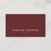 Einfache Berufliche Baumwolle Strick tweed Maroon Visitenkarte (Vorderseite)