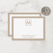 Einfache Berufliche Beige Mitteilungskarte (Vorderseite/Rückseite Beispiel)