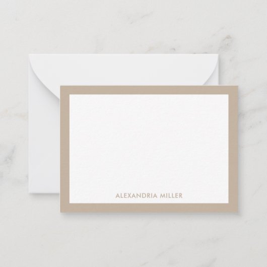 Einfache Berufliche Beige Mitteilungskarte (Rückseite)