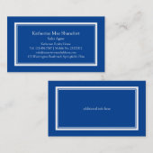 Einfache Berufliche blau-weiße Grenze Visitenkarte (Vorne/Hinten)
