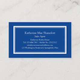 Einfache Berufliche blau-weiße Grenze Visitenkarte