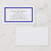 Einfache berufliche blaue Geschäfts-Karte Visitenkarte (Vorne/Hinten)