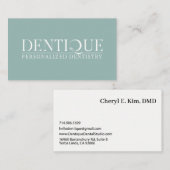 Einfache Berufliche Blue Green-Logo-Minimal Visitenkarte (Vorne/Hinten)