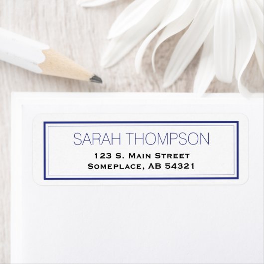 Einfache Berufliche Blue Strip Border Labels (Insitu)