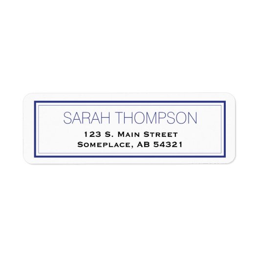 Einfache Berufliche Blue Strip Border Labels (Vorne)