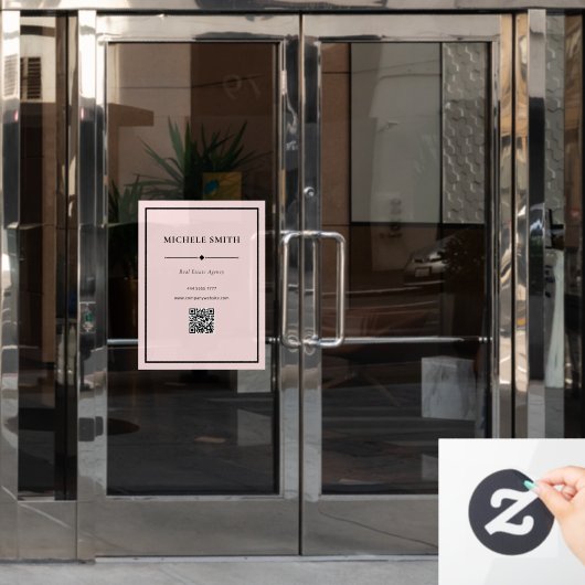 Einfache Berufliche Bürofarbe mit QR-Code Fensteraufkleber (Büro Tür)