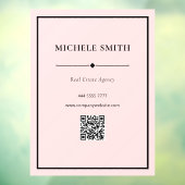 Einfache Berufliche Bürofarbe mit QR-Code Fensteraufkleber (Blatt 3)