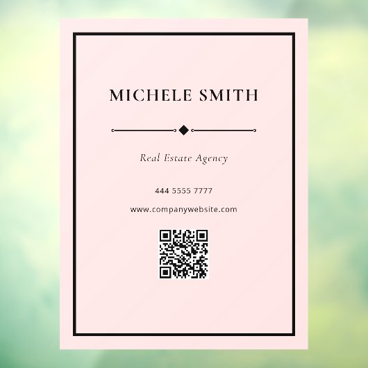 Einfache Berufliche Bürofarbe mit QR-Code Fensteraufkleber (Blatt 3)