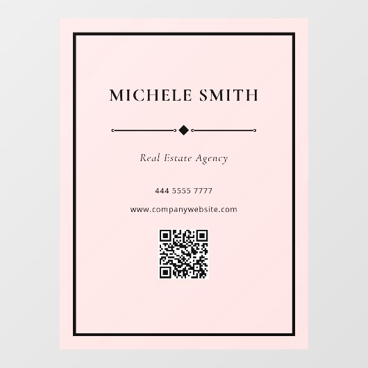 Einfache Berufliche Bürofarbe mit QR-Code Fensteraufkleber (Blatt)