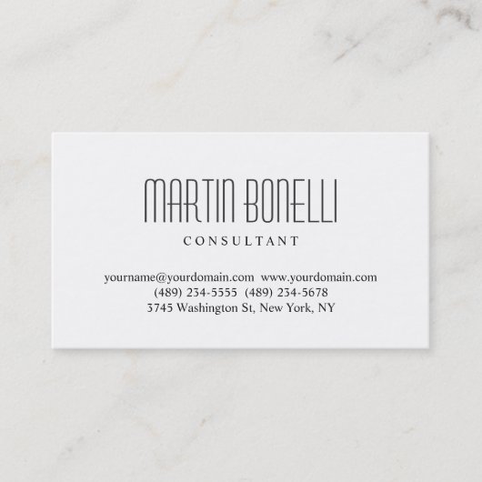 Einfache Berufliche Business Card Visitenkarte (Vorderseite)