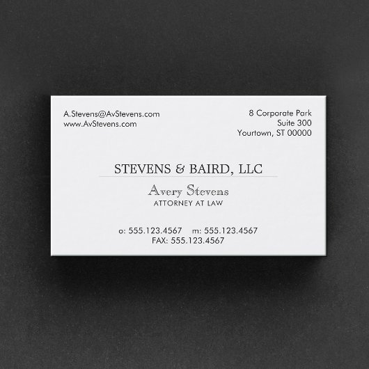 Einfache Berufliche Corporate Classic White Visitenkarte