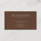 Einfache Berufliche Creme in Beige und Braun Visitenkarte (Rückseite)